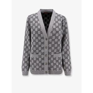 Gucci Women Reversible Wool Cardigan With Gg Motif